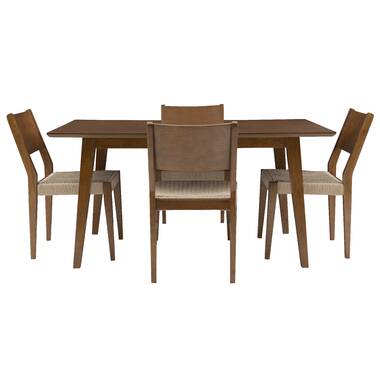 Bourgoin 7 piece drop discount leaf solid wood dining set